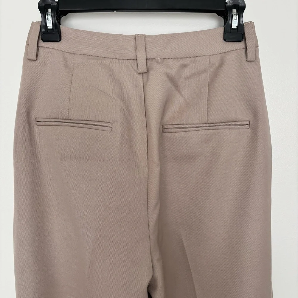 New Anine Bing‎ Carrie Pant Pleated Wide Leg in Taupe Tan Size 40